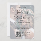 Invitation Superposition photo Code QR RSVP Mariage de script (Devant)