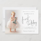 Invitation Superposition photo moderne 1er anniversaire (Devant)