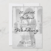 Invitation Superposition photo moderne Elégant Mariage noir b (Dos)