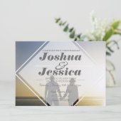 Invitation Superposition urbaine moderne | Mariage photo pers (Debout devant)