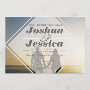 Invitation Superposition urbaine moderne Mariage photo pers