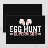 Invitation Superviseur de chasse aux œufs de Pâques lapin drô (Devant / Derrière)