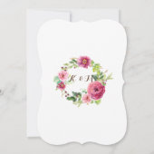 Invitation Support de feuille de courge fleurie Rose de framb (Dos)