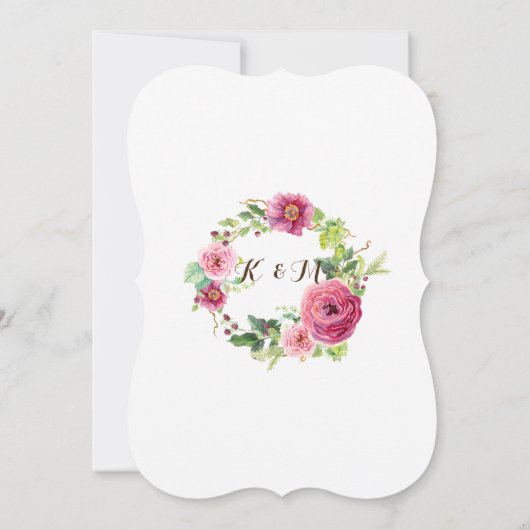 Invitation Support de feuille de courge fleurie Rose de framb (Dos)