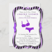 Invitation Support d'impression Zèbre Noir & Violet Douche Li (Devant)