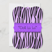 Invitation Support d'impression Zèbre Noir & Violet Douche Li (Dos)