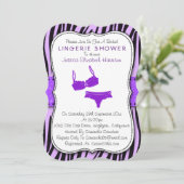 Invitation Support d'impression Zèbre Noir & Violet Douche Li (Debout devant)