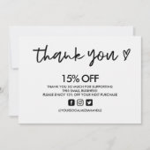 Invitation Support en Merci noir et blanc (Devant)