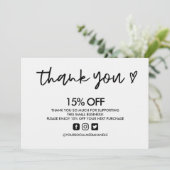 Invitation Support en Merci noir et blanc (Debout devant)