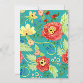 Invitation Support Rose de feuille de Ranunculus moderne (Dos)