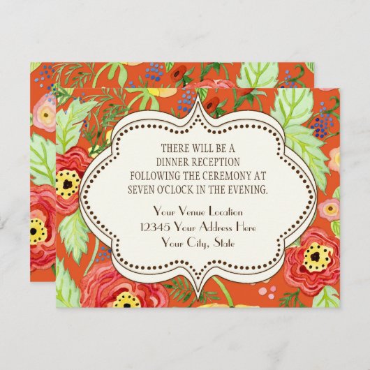 Invitation Support Rose de feuille de Ranunculus moderne (Devant / Derrière)