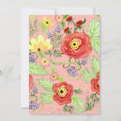 Invitation Support Rose de feuille de Ranunculus moderne (Dos)