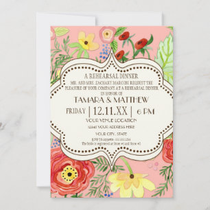 Invitation Support Rose de feuille de Ranunculus moderne