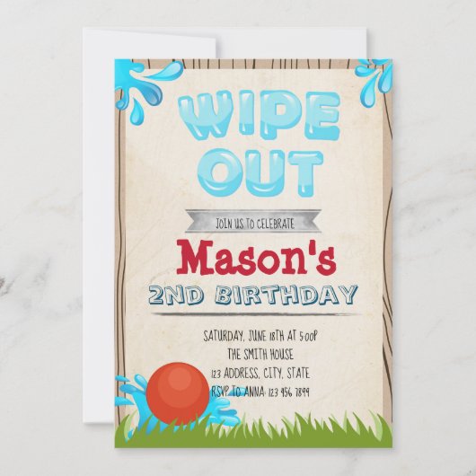 Invitation Supprimer l'invitation de fête d'anniversaire (Devant)