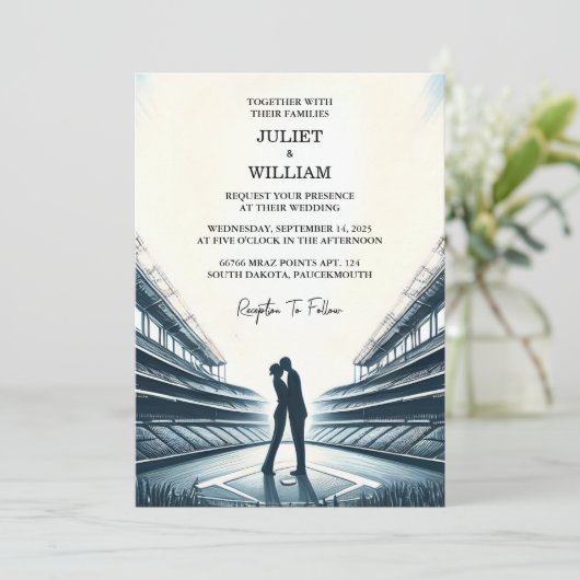 Invitation Sur Champion Team Ball Field Mariage de baseball (Debout devant)