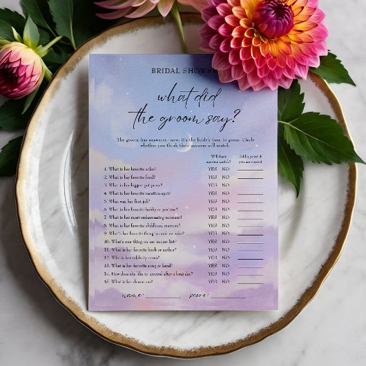 Invitation Sur Cloud 9 Qu'est-ce que Groom a dit Game Card ?