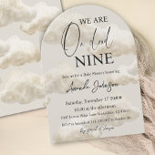 Invitation Sur Cloud Neuf 9 Aquarelle Beige Sky Baby shower
