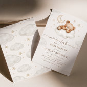 Invitation Sur Cloud Neuf Baby shower d'ours neutres en peluc