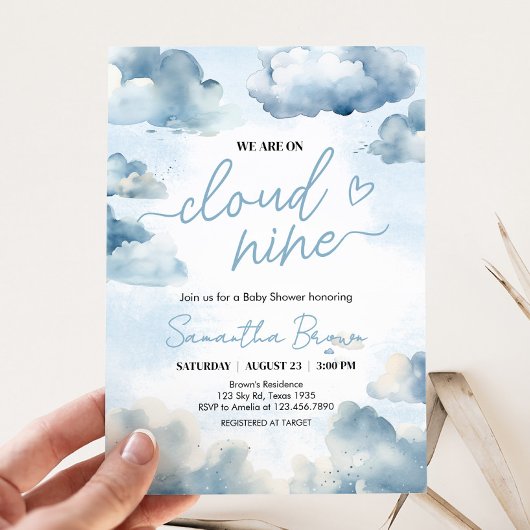 Invitation Sur Cloud Neuf Baby shower Party