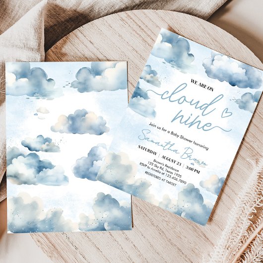 Invitation Sur Cloud Neuf Baby shower Party