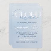 Invitation Sur Cloud Neuf Fête des mariées (Devant / Derrière)