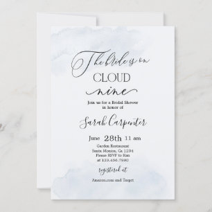 Invitation Sur Cloud Neuf Fête des mariées bleu Dusty