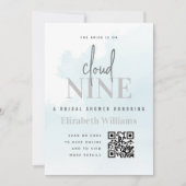 Invitation Sur Cloud Neuf Fête des mariées moderne QR Code Rs (Devant)