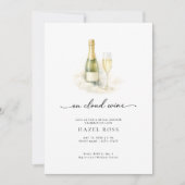 Invitation Sur Cloud Wine Élégant Mariage Champagne (Devant)