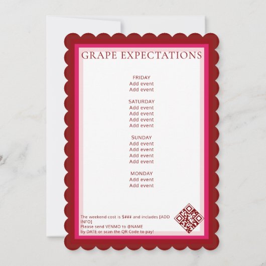 Invitation Sur Cloud Wine Wineme Thème Napa Bachelorette Part (Dos)