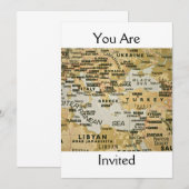 Invitation sur la carte de la Méditerranée orienta (Devant / Derrière)