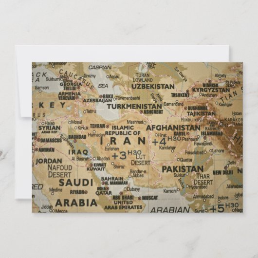 Invitation sur la carte du Moyen-Orient (Devant)