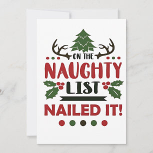 Invitation Sur la liste des vilains cloué c'est drôle Noël