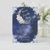 Invitation sur la lune baby shower botanique de la marine (Debout devant)