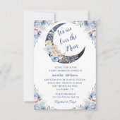 Invitation sur la lune baby shower botanique design (Devant)
