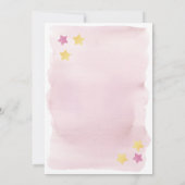 Invitation Sur la Lune, Baby shower d'aquarelle rose (Dos)