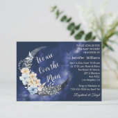 Invitation sur la lune baby shower floral marine design (Debout devant)