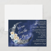 Invitation sur la lune baby shower floral marine design (Devant / Derrière)