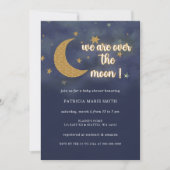 Invitation Sur la lune Baby shower neutre pour les femmes (Devant)