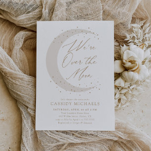 Invitation Sur la lune Baby shower neutre pour les femmes