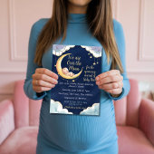 Invitation Sur la lune Bébé Baby shower à thème céleste