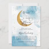 Invitation Sur la Lune Dreamy Gold Boy Baby shower Invitati (Devant)