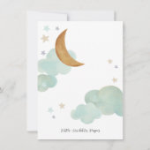 Invitation "Sur la Lune" Lune et baby shower des étoiles (Dos)