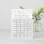 Invitation Sur la Lune Trouvez la Guest Baby Bingo Game Card (Debout devant)