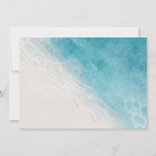 Invitation Sur La Plage Aquarelle Destination Mariage (Dos)