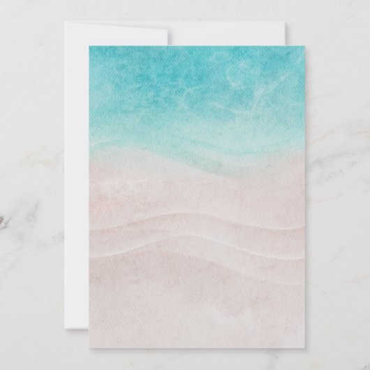 Invitation Sur La Plage Aquarelle Tropicale (Dos)