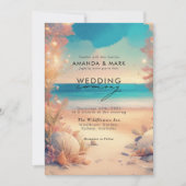 Invitation Sur la plage Côte Mariage photo nautique (Devant)