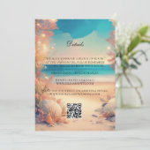 Invitation Sur la plage détails du mariage (Debout devant)