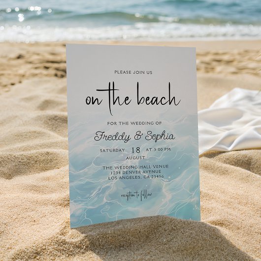 Invitation Sur la plage Watercolor Mariage été