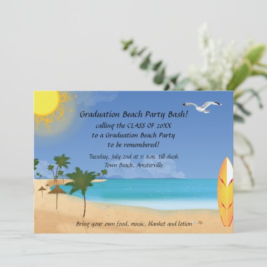 Invitation sur la scène de plage (Debout devant)