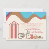 Invitation sur la scène de plage vintage